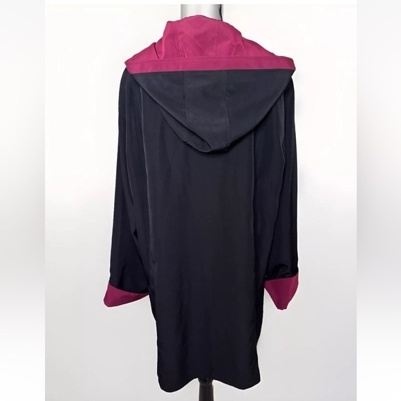 Womens Jacket XL Misty Harbor Original Black Red Hood Lightweight Plus Size EUC - Picture 5 of 9